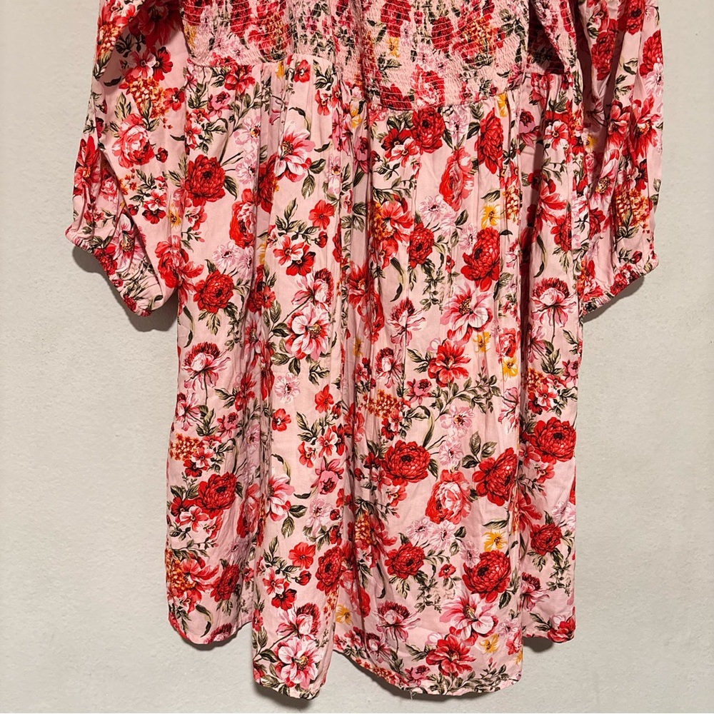 Old Navy Red and Pink Sundress with Bishop Sleeves - Picture 6 of 16
